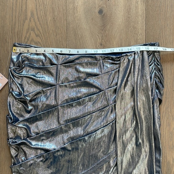 JUSTFAB Metallic Draped Lame Mini Skirt Size
 XXL NWT - Picture 7 of 11